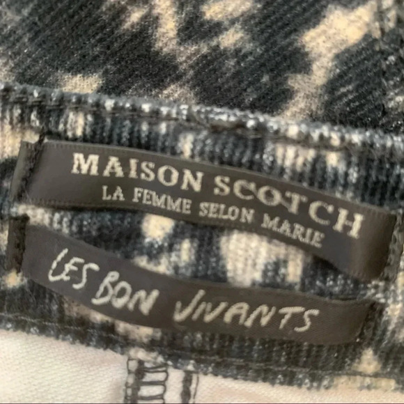 Maison Scotch Corduroy Pants Woman 29 Black Tie Dye Casual Moto Grunge Work - Picture 5 of 11